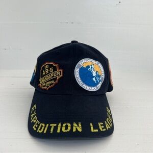 Disney Parks Hat Cap Navy Yellow Animal Kingdom Expedition Leader Patches